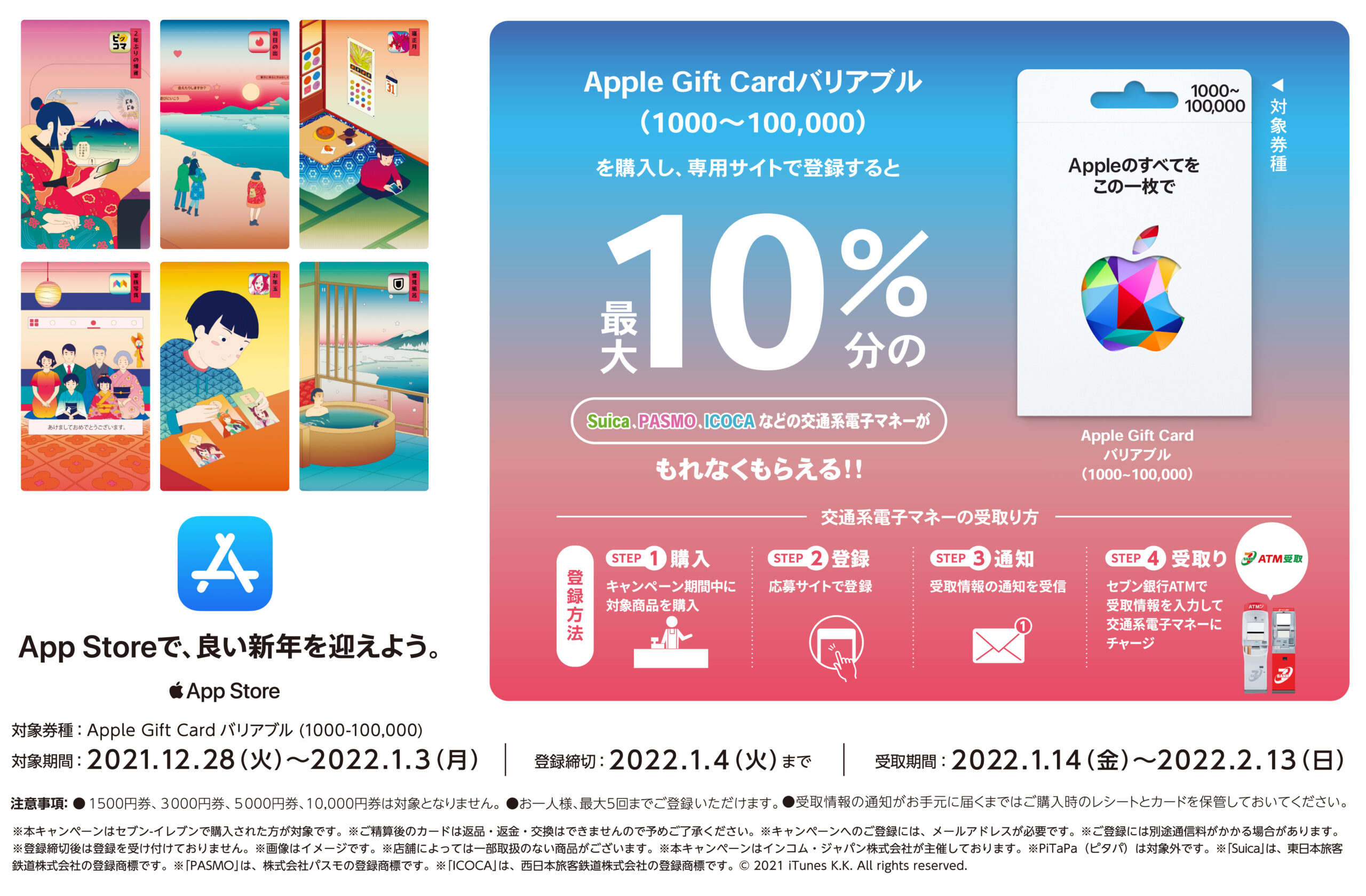 コンビニで「Apple Gift Cardカード」が最大10％バック中。これ経由でAppleStoreでiPhoneやMac、AppleWatchが実質1割引で購入可能へ。～1/3。