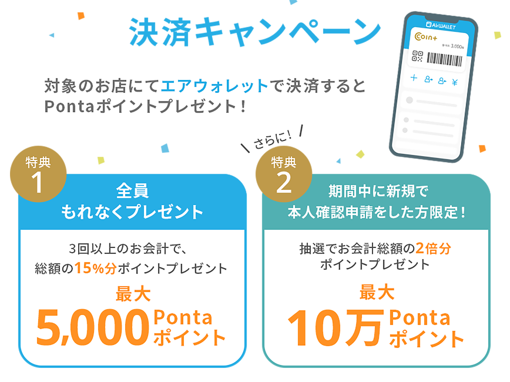 リクルート＆三菱UFJ銀行主導のキャッシュレス決済「COIN+」とエアウォレットで支払うと、15％Pontaポイントバック。～3/8。 | 節約速報
